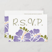 LILA HIBISKUS UAWG WEDING-ANTWORTKARTEN RSVP KARTE (Vorne/Hinten)