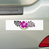 Lila Hibiskus und Blätter Autoaufkleber (Auf Auto)