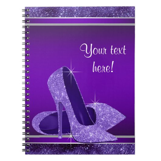Lila High Heel Gästebuch Notizblock (Vorderseite)