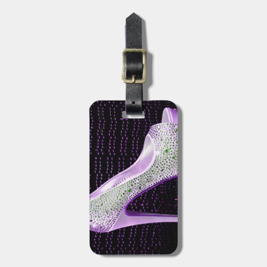 Lila High Heel Gepäckanhänger (Vorderseite vertikal)