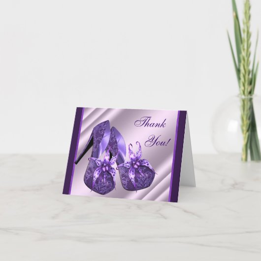 Lila High Heel Schuhe Danke Karten (Vorderseite)
