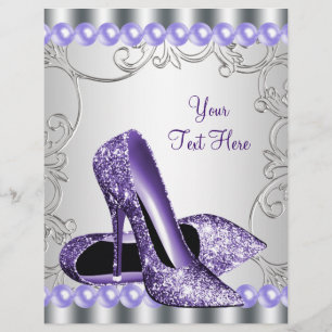 Lila High Heel Schuhe Perlenswirbel Flyer