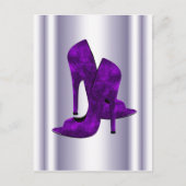 Lila High Heel Schuhe Postkarte (Vorderseite)