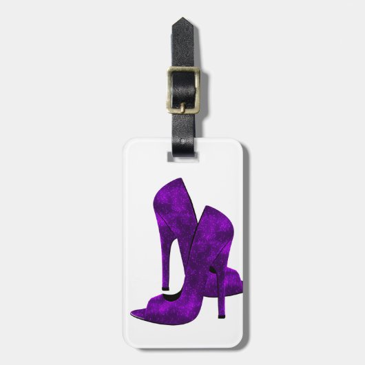 Lila High Heels Gepäckanhänger (Vorderseite vertikal)