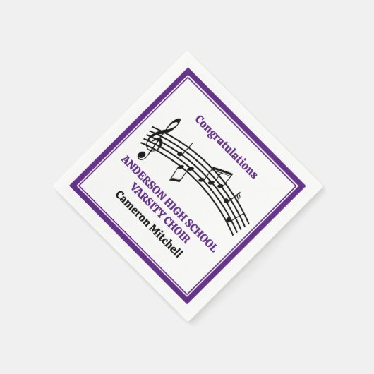 Lila High School Chor Custom Party Serviette (Ecke)