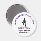 Lila High School Drill-Team-Tänzerin Personalisier Magnet (Vorderseite/Rückseite)