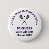 Lila High School Lacrosse-Mannschaft personalisier Button (Vorderseite)