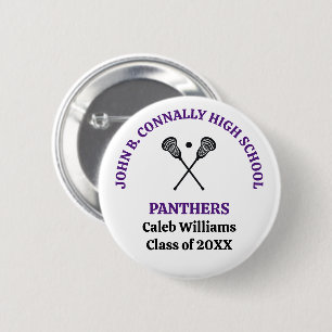 Lila High School Lacrosse-Mannschaft personalisier Button