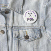 Lila High School Lacrosse-Mannschaft personalisier Button (Beispiel)