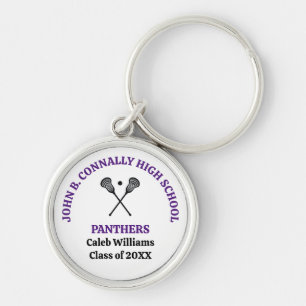 Lila High School Lacrosse-Mannschaft personalisier Schlüsselanhänger