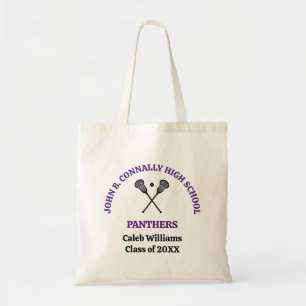 Lila High School Lacrosse-Mannschaft personalisier Tragetasche