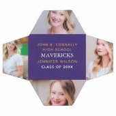 Lila High School Senior 4 Foto Personalisiert Fußball (Flach)