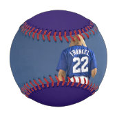 Lila High School Senior Player Foto Custom Team Baseball (Rückseite)