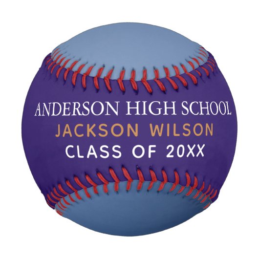 Lila High School Senior Player Foto Custom Team Baseball (Vorderseite)