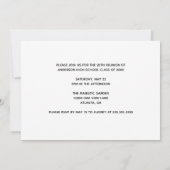 Lila High School Wiedersehen Custom Partys Einladung (Rückseite)