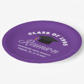 Lila High School Wiedersehen Personalisiert Partys Pappteller (Schrägansicht)