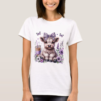 Lila Highland Cow Tshirt