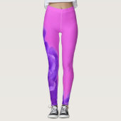 Lila Himbeermuster Leggings (Vorderseite)