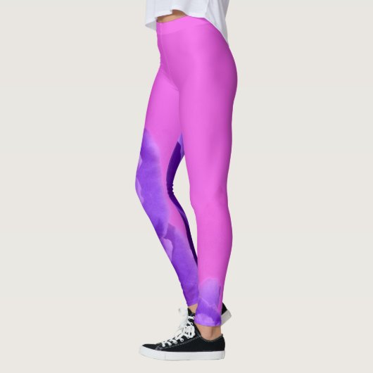 Lila Himbeermuster Leggings (Links)