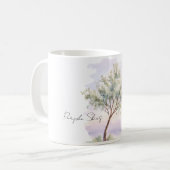 Lila Himmel Baum Kaffeetasse (Vorderseite Links)