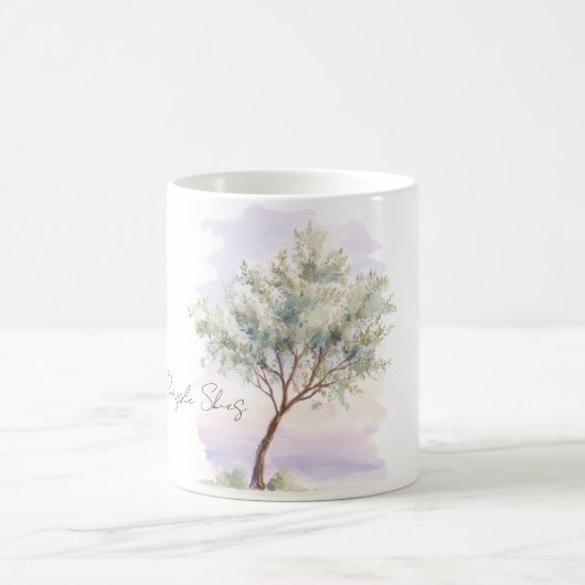 Lila Himmel Baum Kaffeetasse (Mittel)