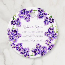 Lila Himmel Blume Aquarellfarbenhochzeit danke Geschenkanhänger