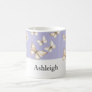 Lila Himmel & Schmetterlinge  Kaffeetasse