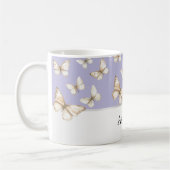 Lila Himmel & Schmetterlinge  Kaffeetasse (Links)