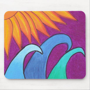 Lila Himmel über Wellen - Mousepad