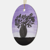 Lila Himmelbaobab-Baum Keramikornament (Links)