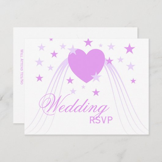 Lila Himmelsgestaltung RSVP Karte (Vorne/Hinten)