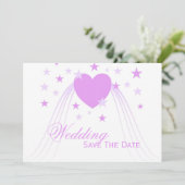 Lila Himmelsgestaltung Save The Date (Stehend Vorderseite)