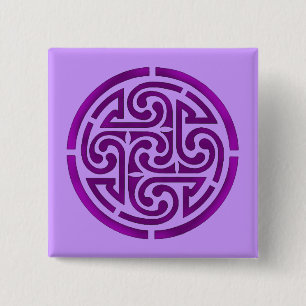 Lila Himmelskörper-Design Button