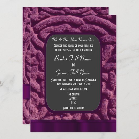 Lila Himmelskunde Einladung (Vorne/Hinten)