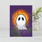 Lila Himmelsmondghost im Friedhof Einladung (Stehend Vorderseite)