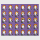 Lila Himmelsmondghost im Friedhof Geschenkpapier (Flach)