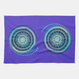 Lila Hintergrund Blaue grüne Medaille Handtuch