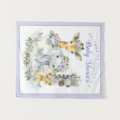 Lila Hintergrund des Safari Baby Shower Wandteppich (Vorderseite (Horizontal))