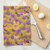 Lila Hintergrund für Bienen und Bewohner Geschirrtuch (Viertel Falte)