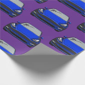 Lila Hintergrund für ein Fahrzeug mit Elektroantri Geschenkpapier (Ecke)