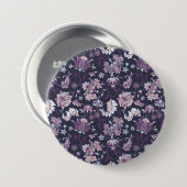Lila Hintergrund Große Blütenmuster nahtlos Muster Button (Vorne & Hinten)