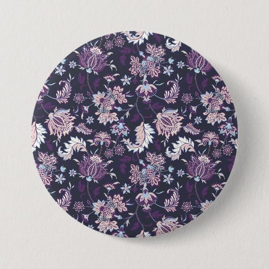 Lila Hintergrund Große Blütenmuster nahtlos Muster Button (Vorderseite)