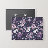 Lila Hintergrund Große Blütenmuster nahtlos Muster Button (Vorderseite/Rückseite)