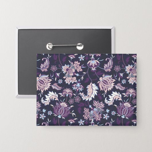 Lila Hintergrund Große Blütenmuster nahtlos Muster Button (Vorderseite/Rückseite)