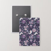 Lila Hintergrund Große Blütenmuster nahtlos Muster Button (Vorderseite/Rückseite)