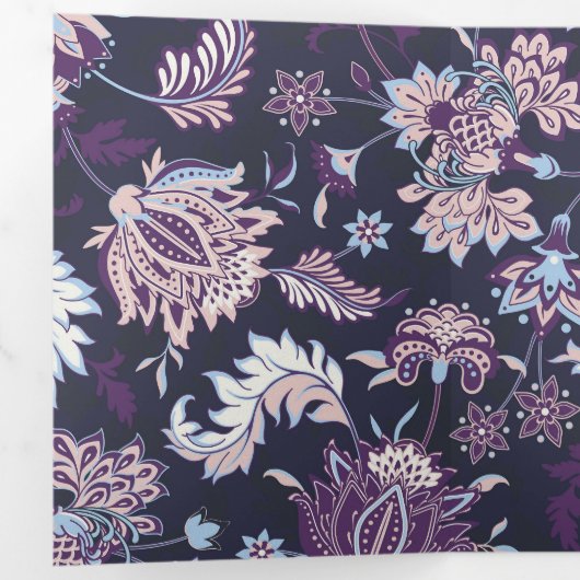 Lila Hintergrund Große Blütenmuster nahtlos Muster Dreifach Gefaltete Ankündigung (Innen Erste Seite)