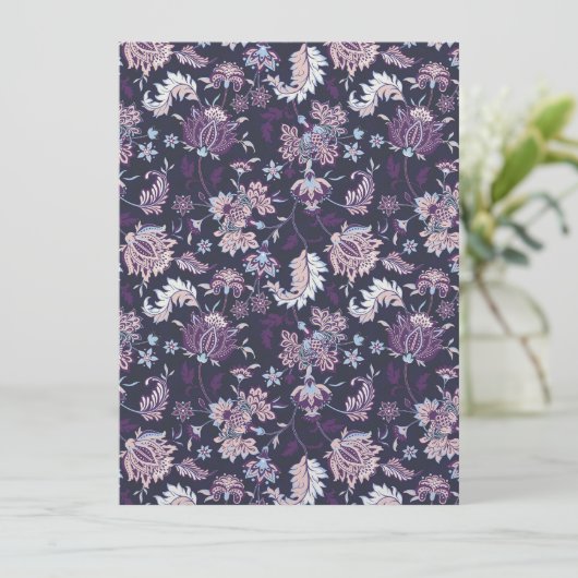 Lila Hintergrund Große Blütenmuster nahtlos Muster Karte (Stehend Vorderseite)