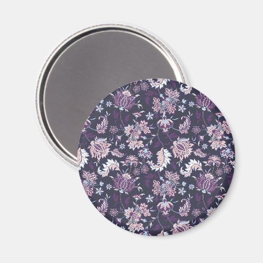 Lila Hintergrund Große Blütenmuster nahtlos Muster Magnet (Vorderseite/Rückseite)