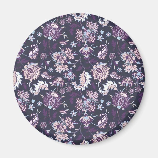 Lila Hintergrund Große Blütenmuster nahtlos Muster Magnet (Vorne)