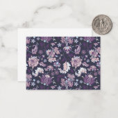 Lila Hintergrund Große Blütenmuster nahtlos Muster Mitteilungskarte (Vorderseite/Rückseite Beispiel)
